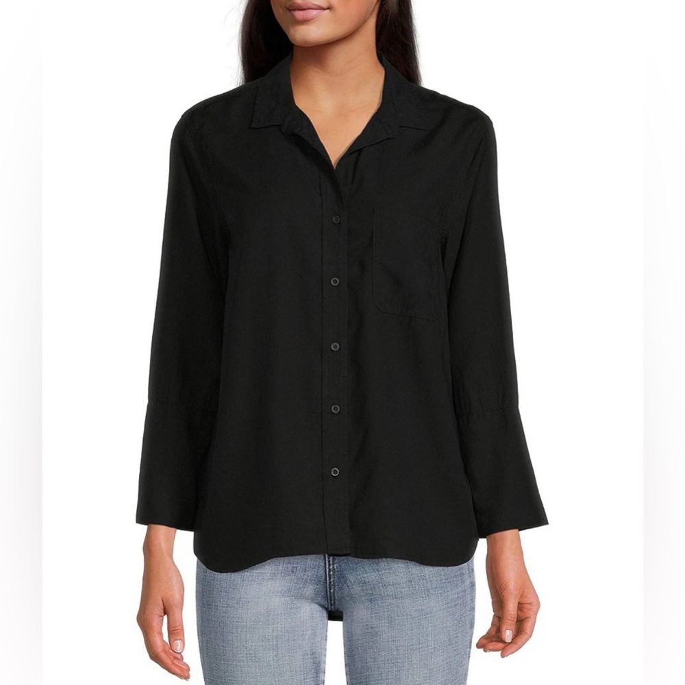Chelsea & Violet Tencel Point Collar 3/4 Sleeve Top
